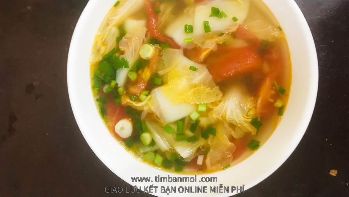 Canh cải thảo cà chua