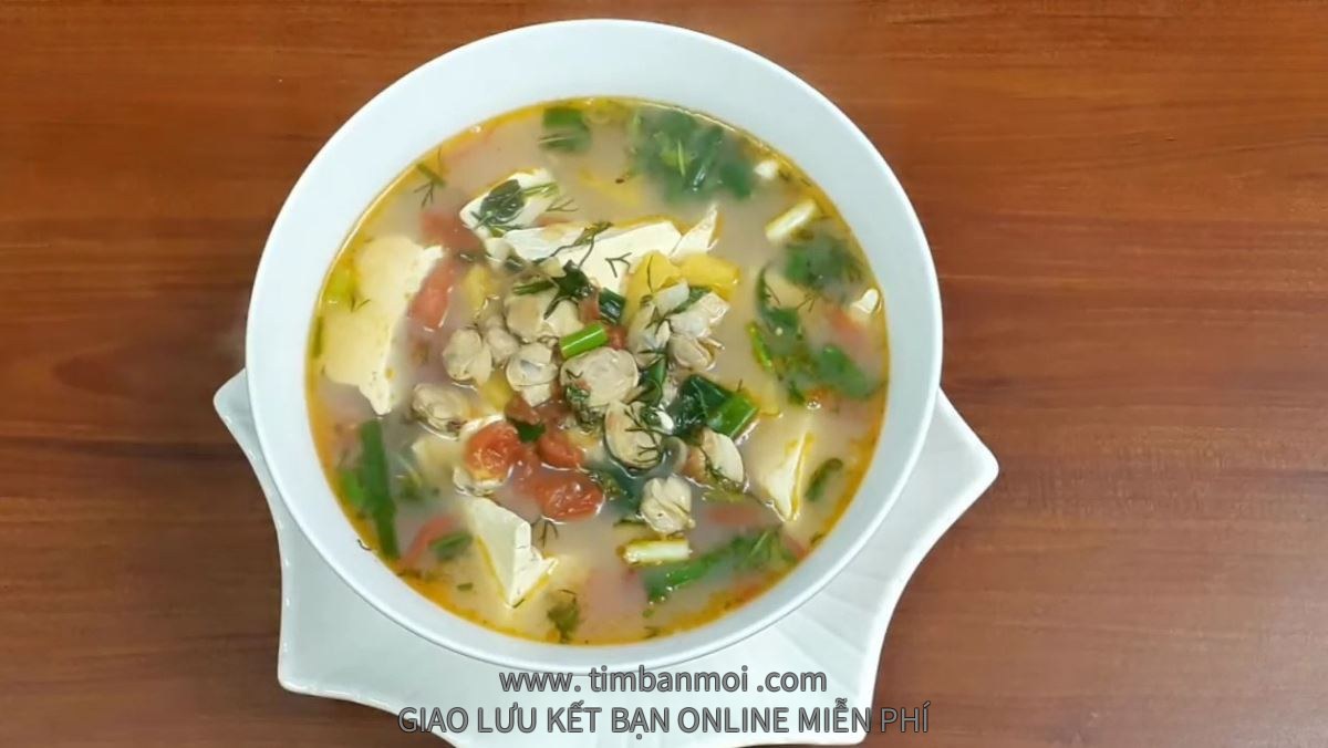 Cách nấu canh ngao với cà chua