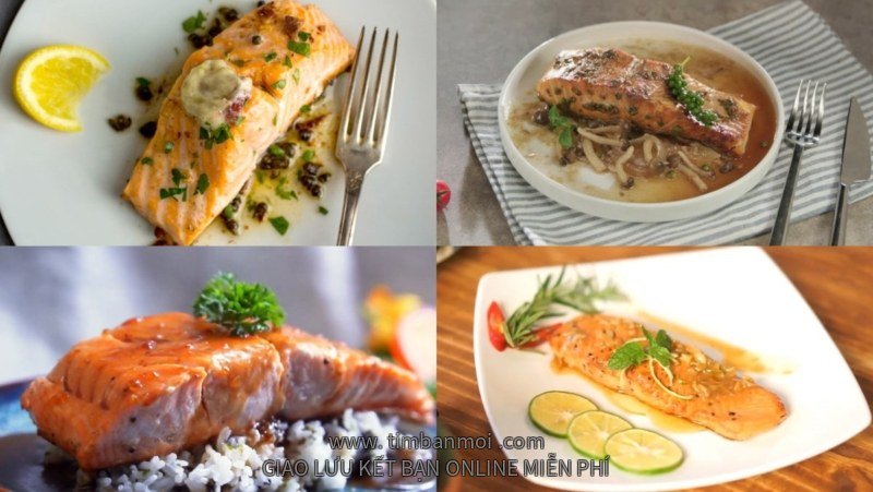 món cá hồi áp chảo sốt