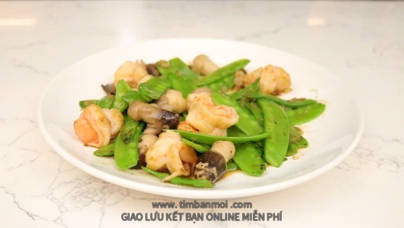 đậu tuyết xào tôm, đậu tuyết xào thịt gà