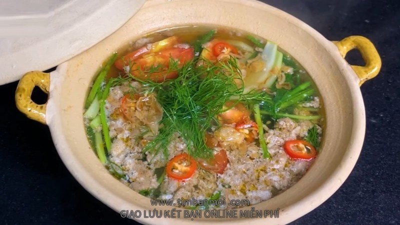 Canh riêu cua nấu ngót và nấu tập tàng