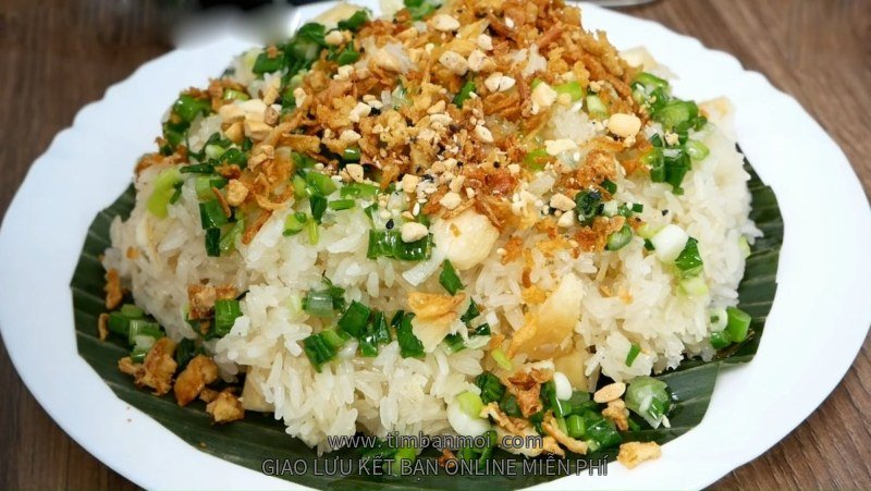 Xôi khoai mì mỡ hành