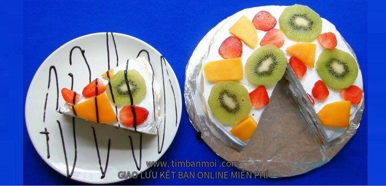 Bánh kem crepe trái cây