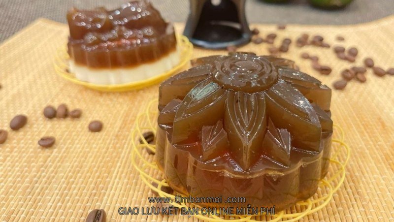 Bánh trung thu rau câu nhân bánh flan