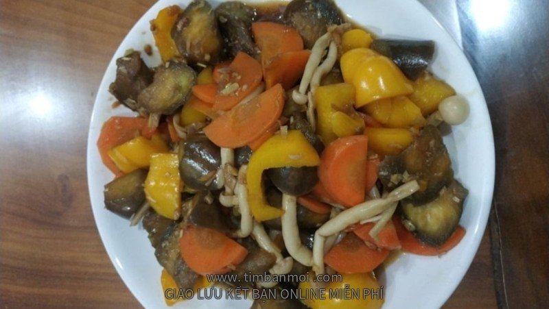 Cà tím xào nấm