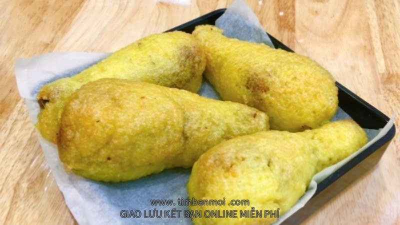 Gà bó xôi bằng nồi chiên không dầu