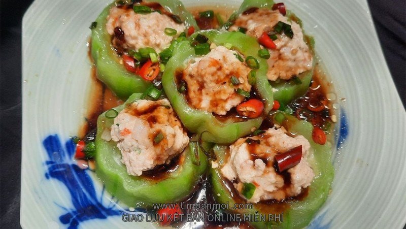 Mướp hương nhồi tôm hấp