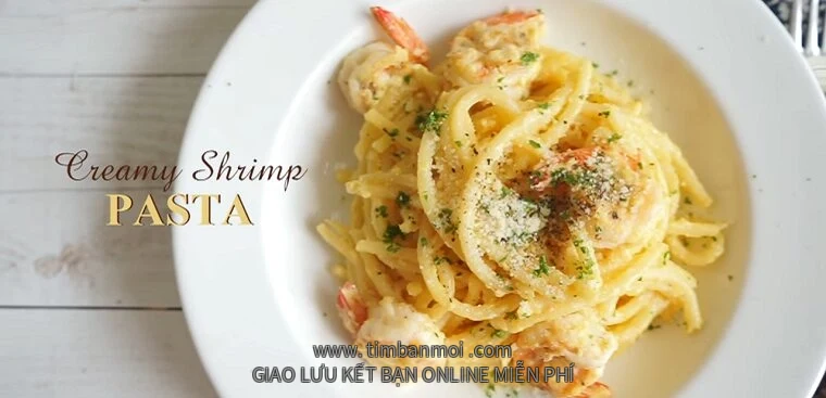 2 cách làm Mì Ý tôm sốt kem