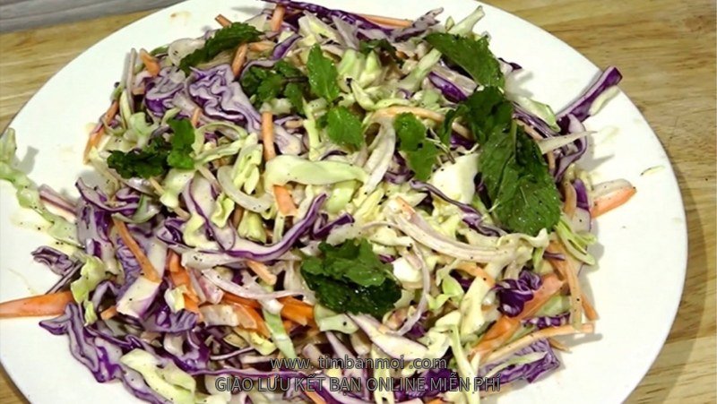 Salad bắp cải tím trộn mayonnaise