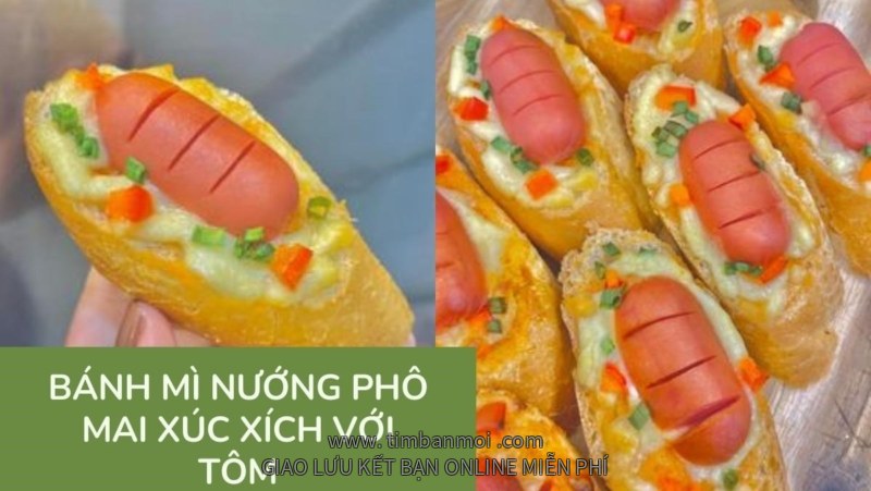 Bánh mì nướng phô mai xúc xích