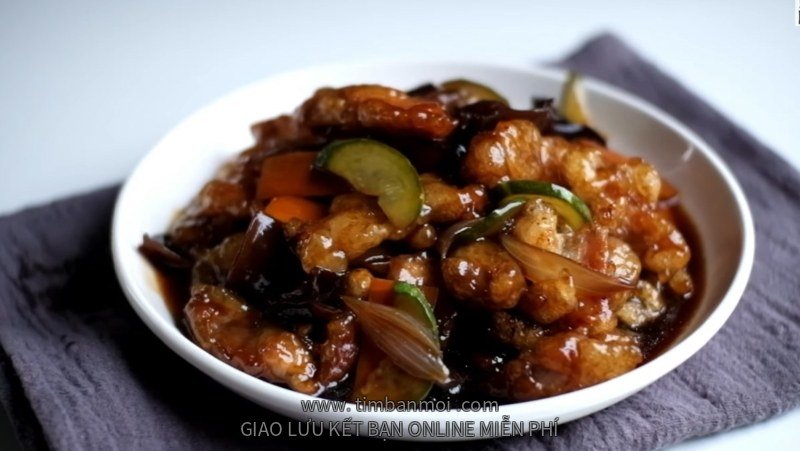 Thịt chiên sốt chua ngọt