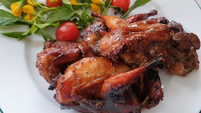 nướng chim cút bằng nồi chiên không dầu