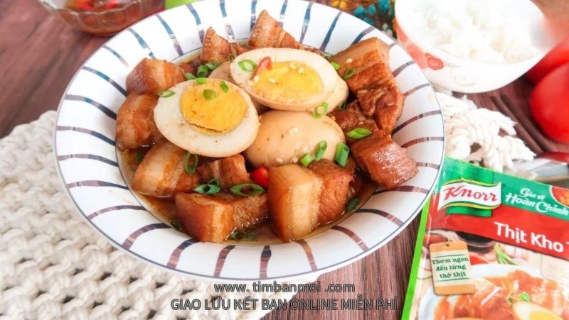 Cách nấu thịt kho tàu bằng gói gia vị
