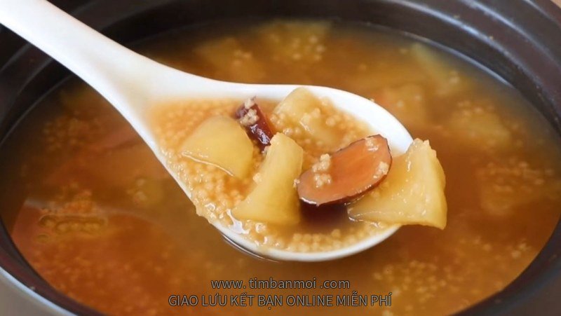 Cách nấu cháo hạt kê táo đỏ