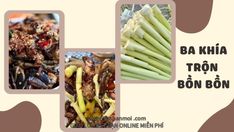 Cách làm ba khía trộn bồn bồ