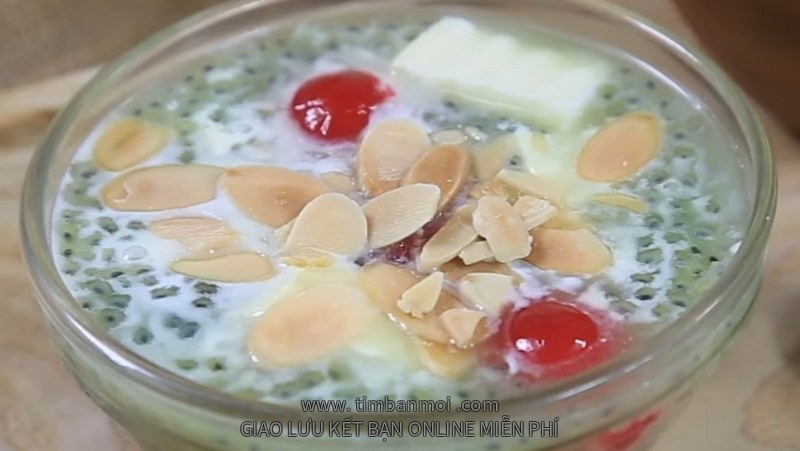 Chè khúc bạch cherry lá dứa