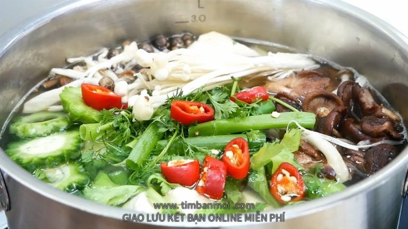 2 Cách làm lẩu khổ qua chay giò sống và nấm