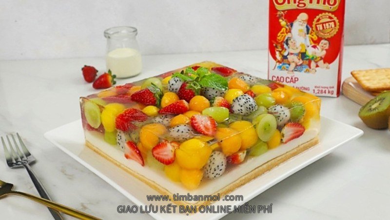 Panna cotta thạch trái cây