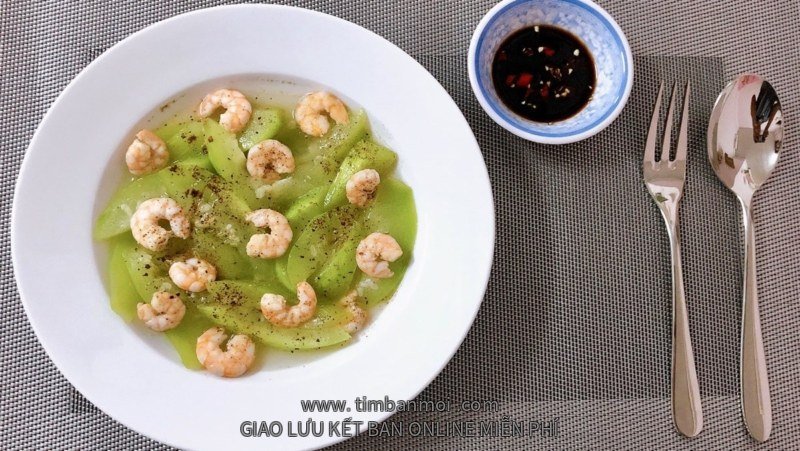 Bầu xào tôm tươi