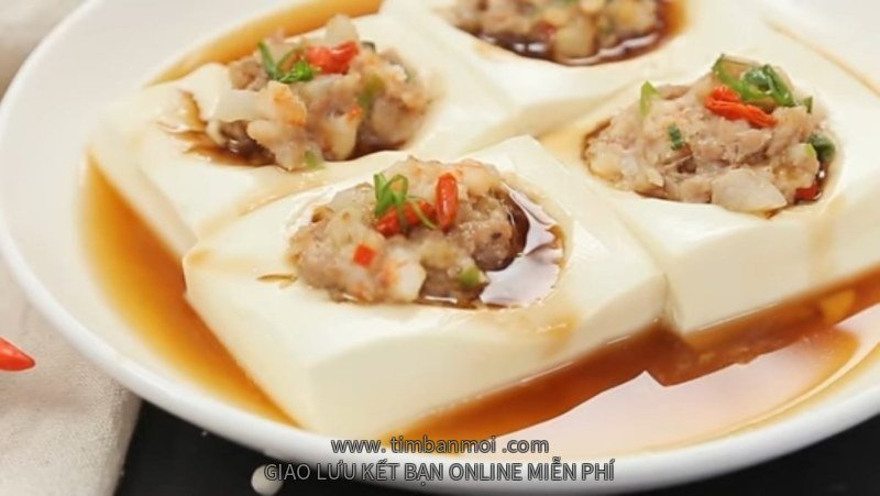 Đậu hũ non hấp tôm thịt