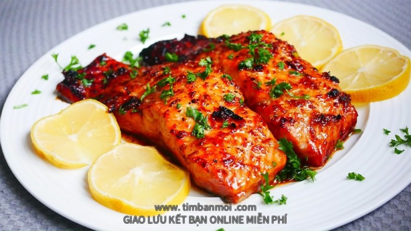 Cá hồi nướng tỏi mật ong
