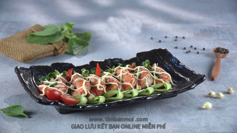 Tôm rang củ nén húng chanh