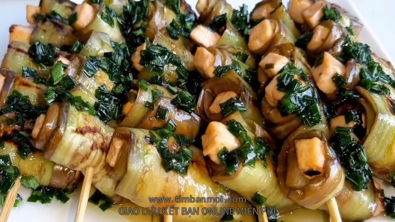 Cà tím cuộn chay nướng